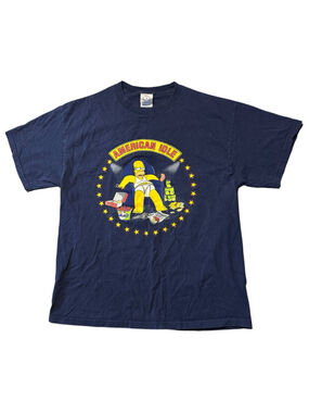 Vtg Y2k Simpsons American Idle Homer Delta Pro Weight Size L
